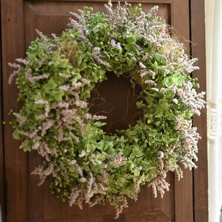 秋色アナベルのリース