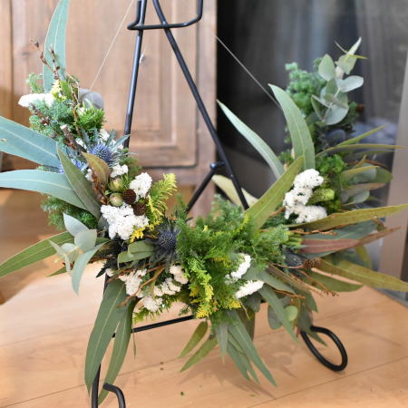 クリスマスリース半月型