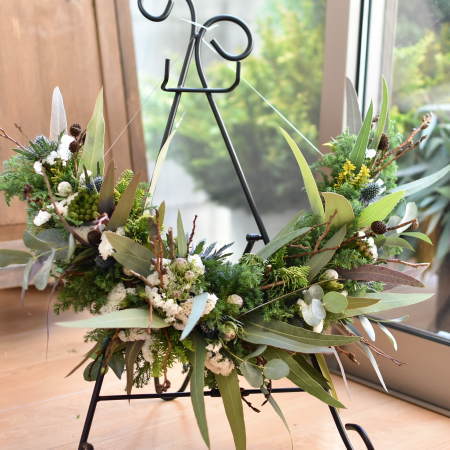 クリスマスリース半月型