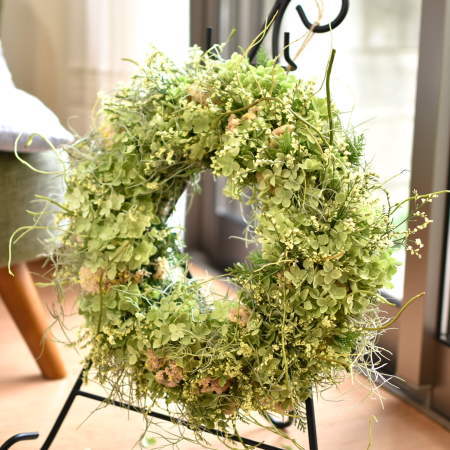 秋色アナベルリース